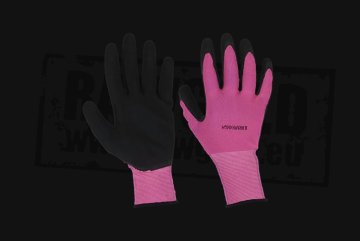 Růžové rukavice pro rýžování zlata